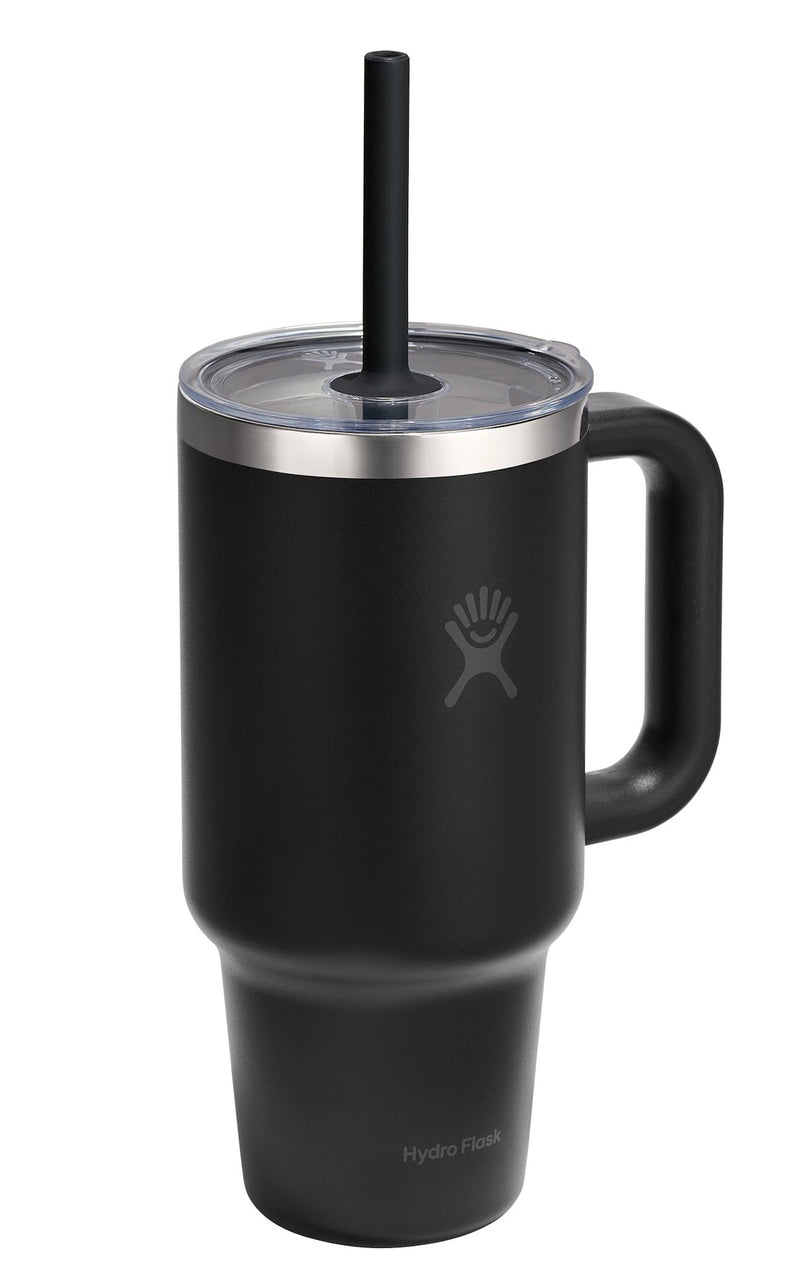 Stainless Steel Insulated Travel Tumbler Cup with Clear Straw Lid & Handle, Various Colours, 32-oz I1