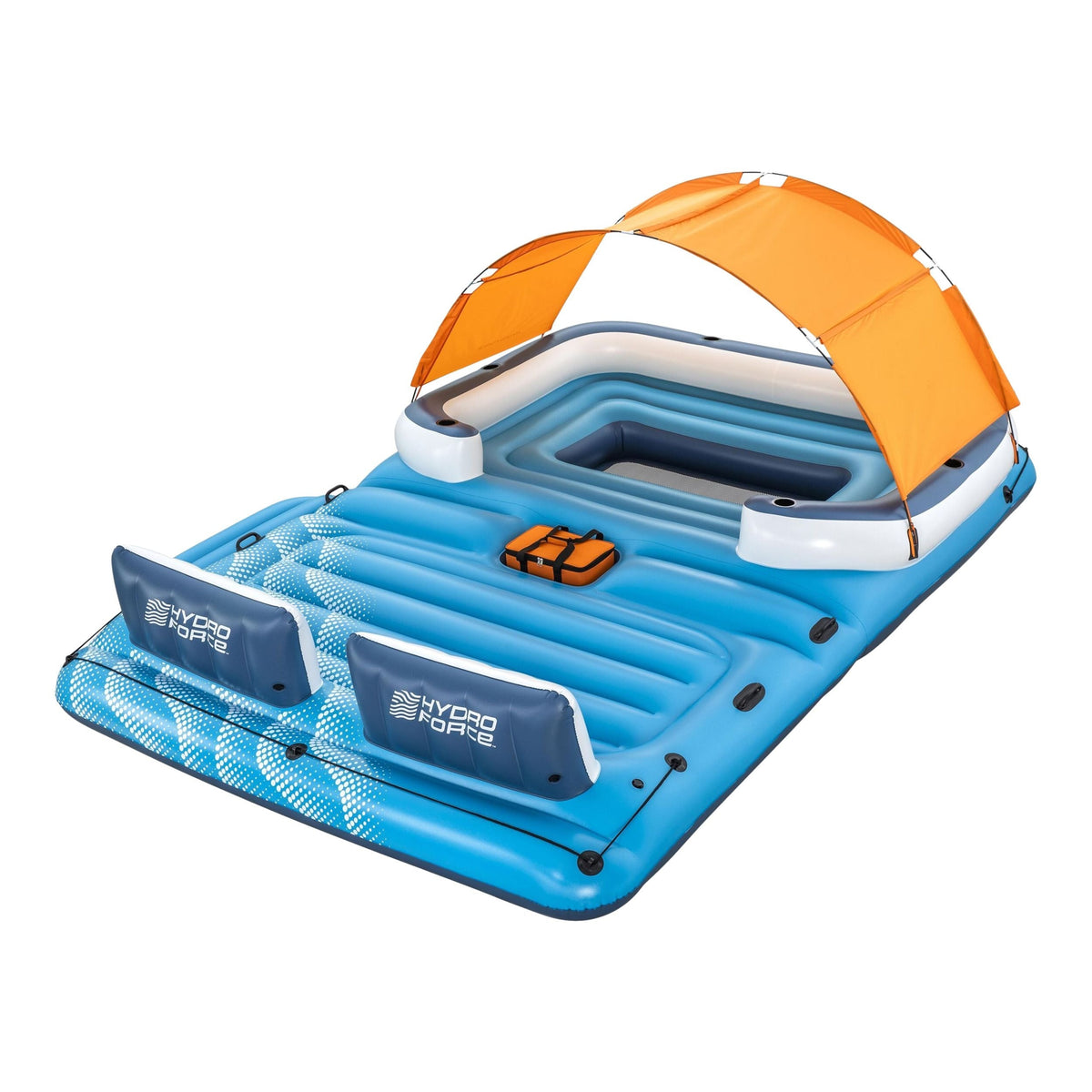 Tropical Breeze Lake Party Island with Sunshade and Cooler, 6-Person