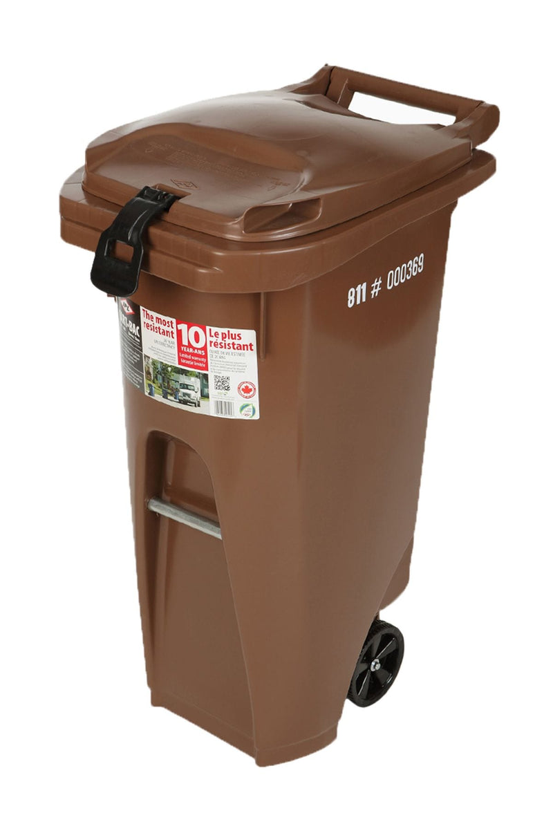Mastercart Plastic Rectangular Wheeled Compost Bin/Garbage Can with Lock, Assorted Colours, 79.5-L A6