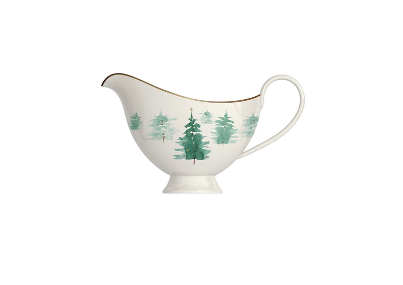 Co 500-mL Mica Gold Porcelain Winter Tree Gravy Boat V0