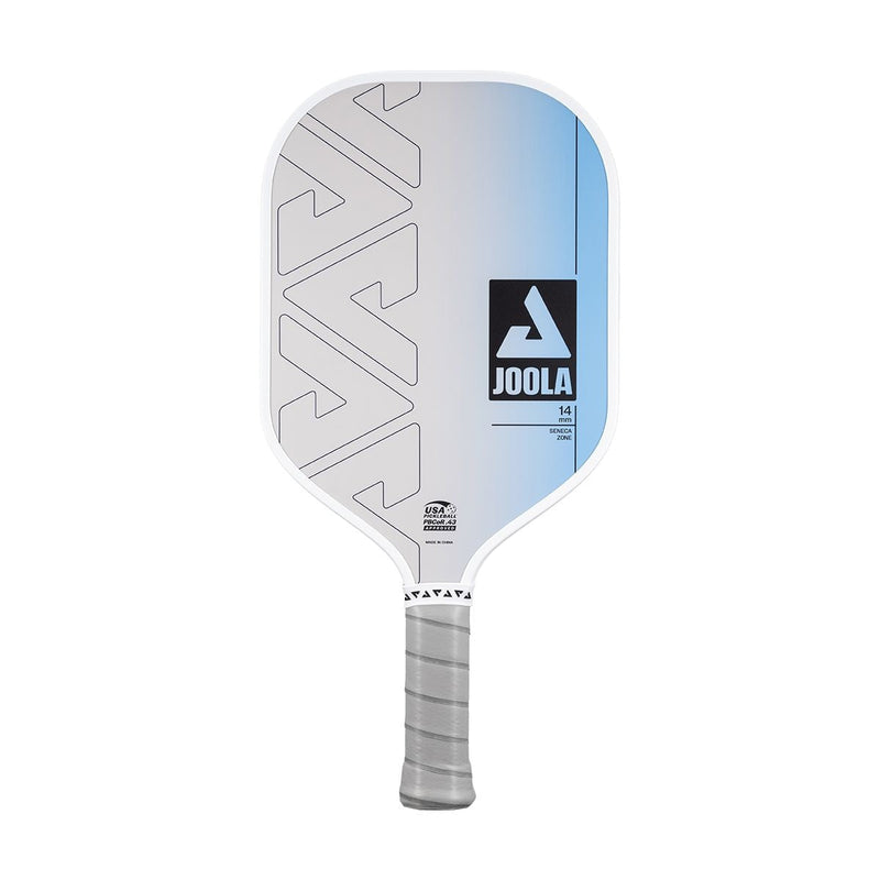 Zone Hybrid Fibreglass & Carbon Fibre 14mm Pickleball Paddle with Feel-Tec Grip, USAPA Approved, White/Blue V1