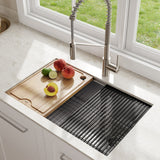 Kore Undermount Stainless Steel Single Bowl Kitchen Sink with Add-Ons, 27x19x11-in