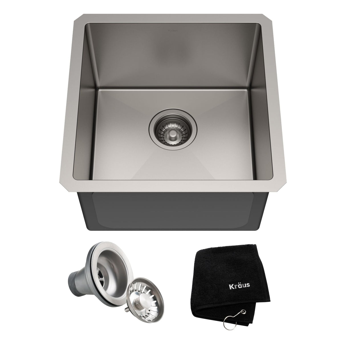 Standard PRO Undermount Stainless Steel Single Bowl Bar Sink, 17x17x11-in