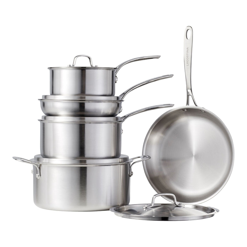 3-Ply Commercial Clad Cookware Set, 10-pc O8