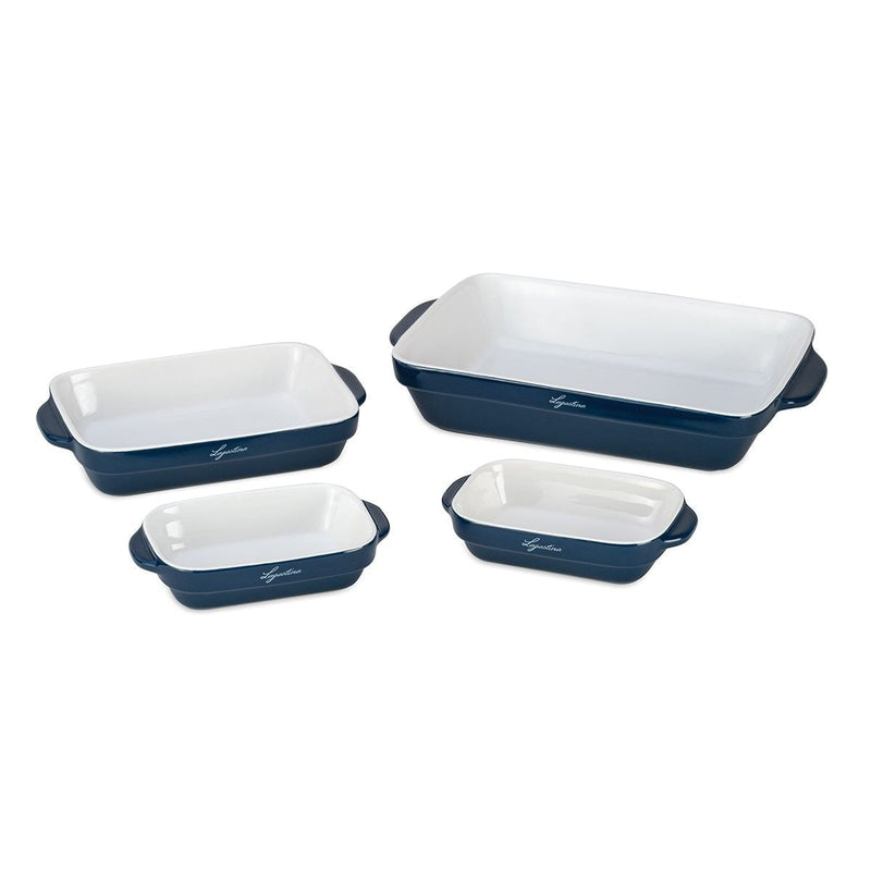 Ceramic Bakeware Set, Blue, 4-pc W9