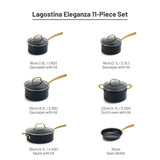 Eleganza Ceramic Pro Non-Stick Cookware Set, 11-pc