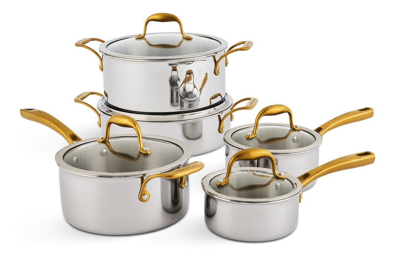 Finezza 5-Ply Clad Stainless Steel Cookware Set, 10-pc M4