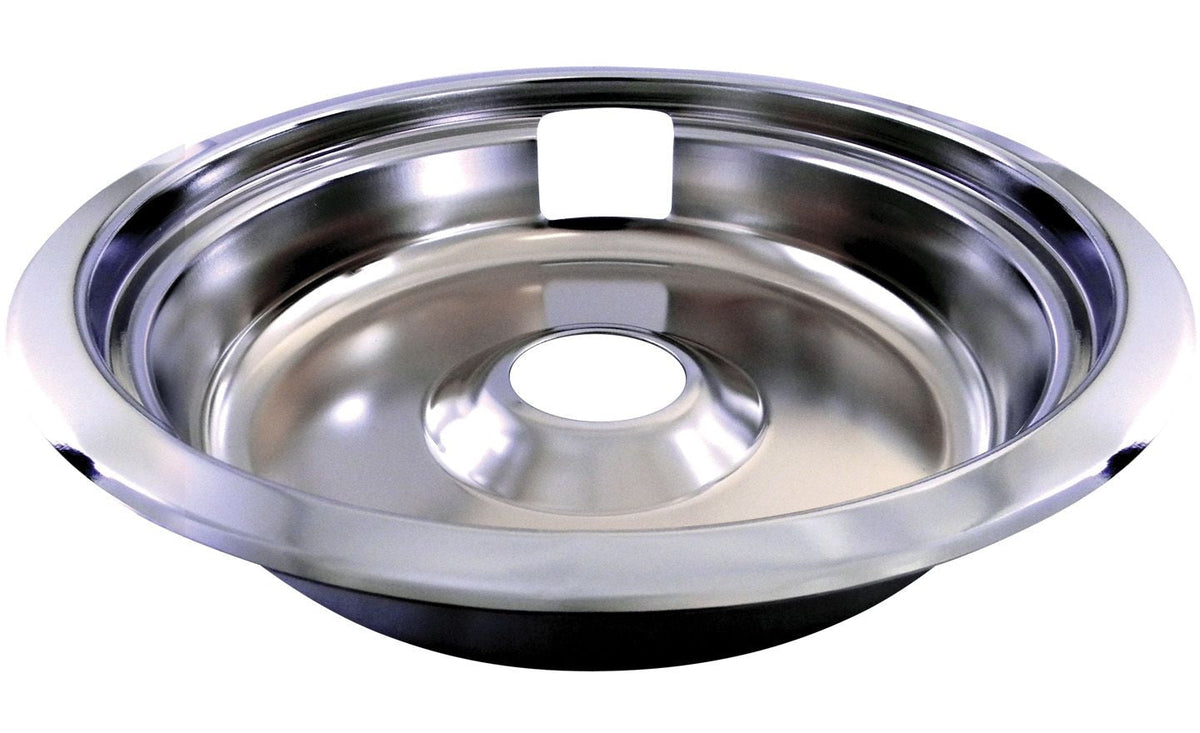 62470 Universal Stove Drip Pan with Trim Ring, Bright Chrome, 8-in