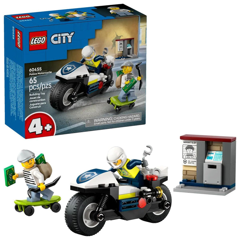 City Police Motorcycle Chase - 60455, 65-pcs, Ages 4+ V5