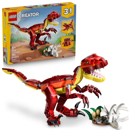 Creator 3-in-1 Fierce Dinosaur Toy Building Set - 31379, 283-pcs, Ages 8+