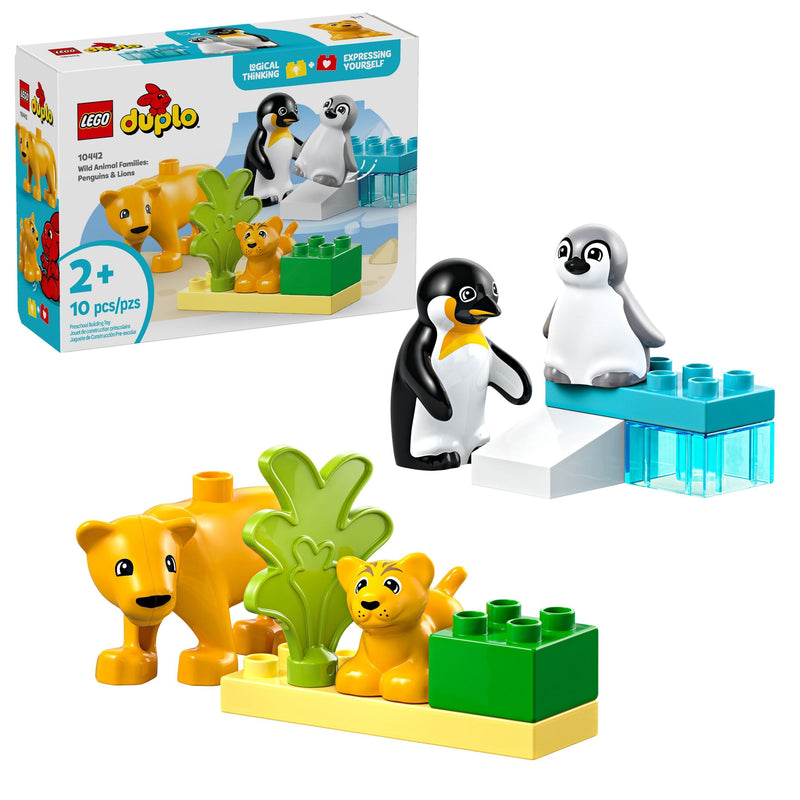 Wild Animal Families: Penguins & Lions Toy Building Set - 10442, 10-pcs, Ages 2+ M8