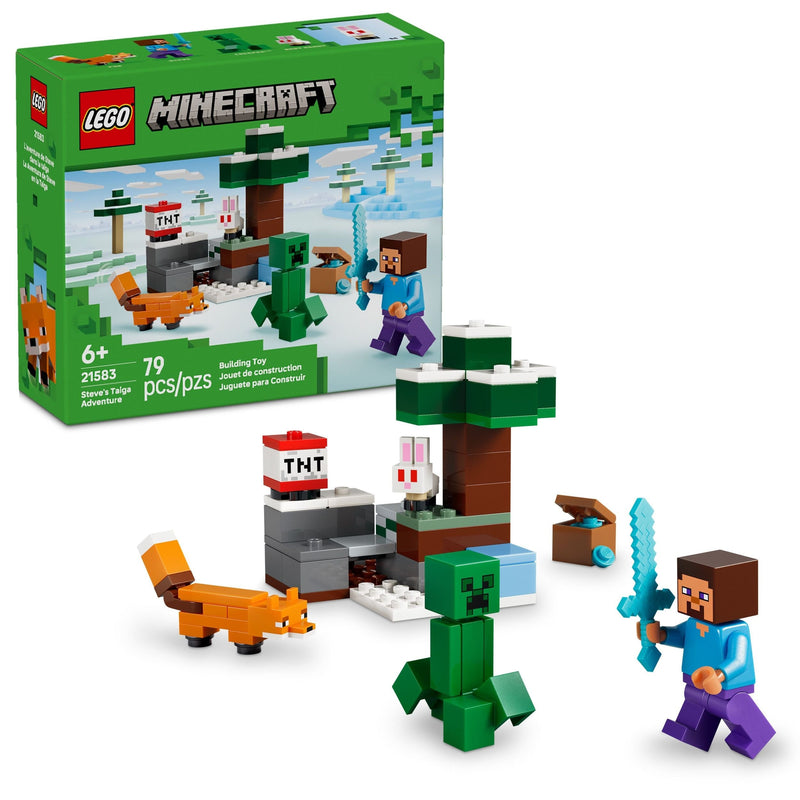 Steve’s Taiga Adventure Toy Building Set - 21583, 79-pcs, Ages 6+ H2