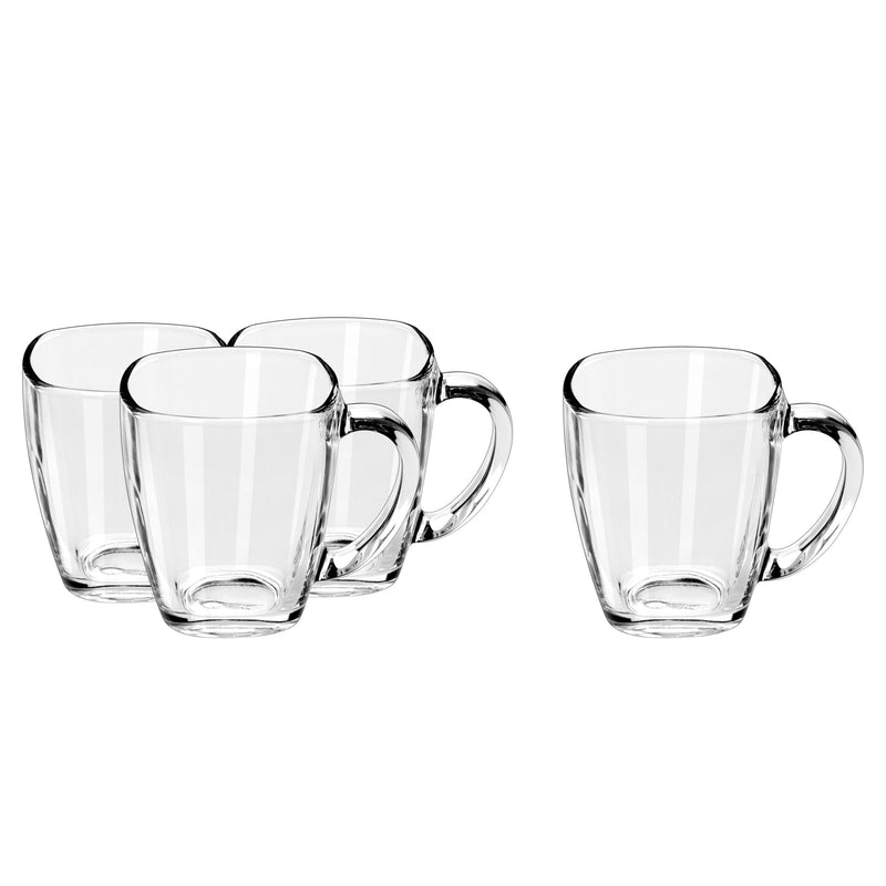 Square Mug Set, Clear, 4-pc V1