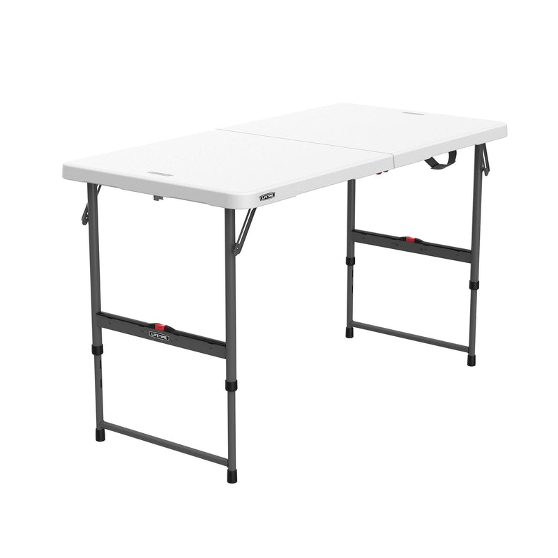 Adjustable Height Folding Table, Indoor/Outdoor, 4-ft J9