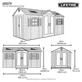 Outdoor Storage Shed with Dual Side Entry, 15 x 8-ft