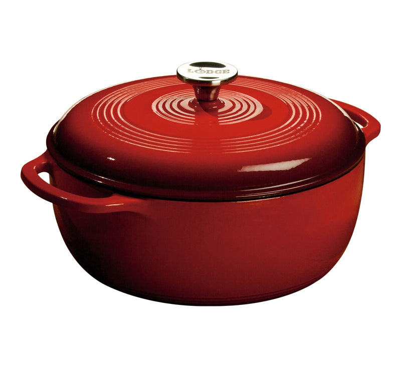 Enamel Cast Iron Dutch Oven, Red, 6-qt O3