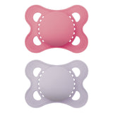 Matte Non-Deco Pacifier, 0-6 Months, Girl, 2-pk