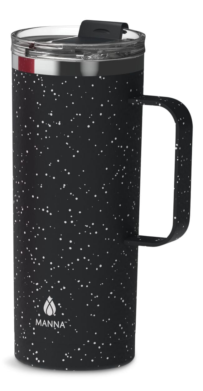 Tahoe Insulated Stainless Steel Mug with Leakproof Lid, Speckled Black, 591-mL N0