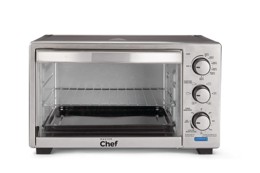 Convection Toaster Oven with 4 Functions, Stainless Steel, Black, 6-Slices