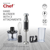 Corded Hand Blender with Whisk, Stainless Steel, Black