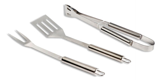 Stainless Steel Outdoor BBQ Grill Accessories Tools Set, 3-pc