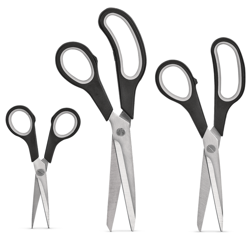 Stainless Steel Scissor Set, Ergonomic Grip, 3-pc D8