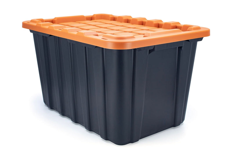 102-L Heavy-Duty Orange/Black Storage Tote F2