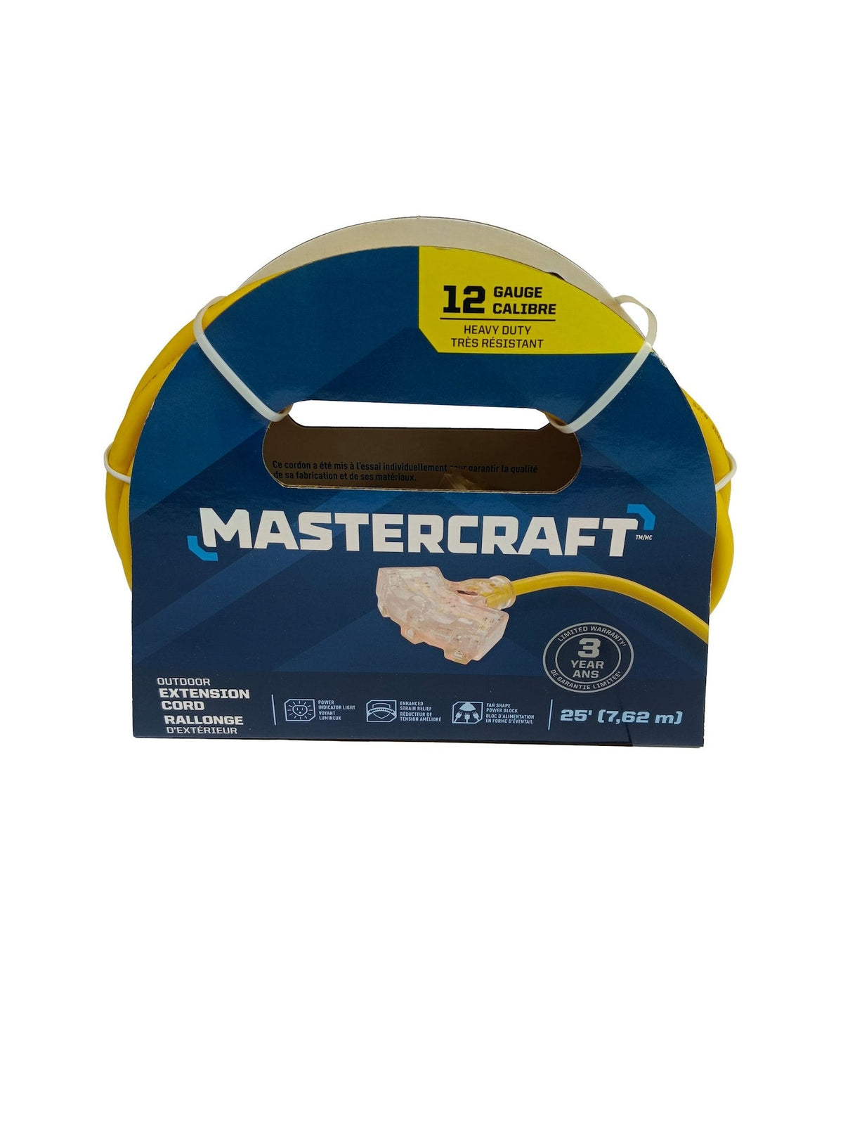25-ft Outdoor 12 Gauge Extension Cord with Fantail End, Yellow