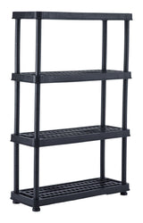 Adjustable 4-Shelf Resin/ Plastic Storage Rack/ Shelving Unit, 36 x 14 x 54.5-in