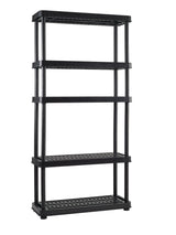 Adjustable 5-Shelf Resin/ Plastic Storage Rack/ Shelving Unit, 36 x 14 x 72-in