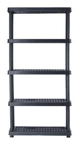 Adjustable 5-Shelf Resin/ Plastic Storage Rack/ Shelving Unit, 36 x 14 x 72-in