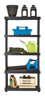 Adjustable 5-Shelf Resin/ Plastic Storage Rack/ Shelving Unit, 36 x 14 x 72-in