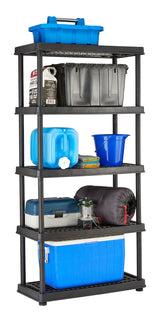 Adjustable 5-Shelf Resin/Plastic Storage Rack/Shelving Unit, 36 x 18 x 72-in