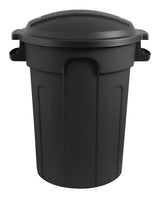Plastic Circular Garbage Can, Black, 80-L