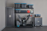 Seasonal Storage Rack with Rolling Platform Cart, Black, 65.5-in x 35.5-in x 68-in