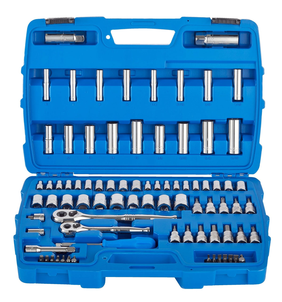 Socket Set, 95-pc, SAE / Metric, CRV, Nickel-Chrome Plating