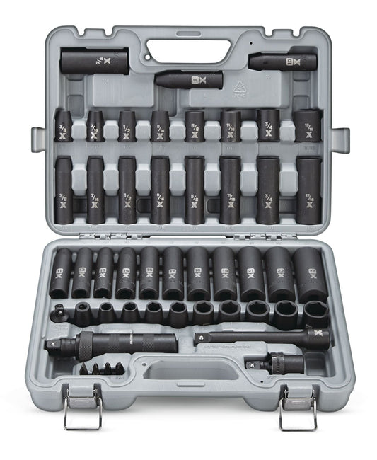 MAXIMUM 1/2-in Drive Professional Grade Impact Socket Set, 48-pc, CRMO