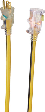 MAXIMUM 25-ft 12/3 Outdoor Extension Cord with Grounded Outlet, Lighted End and Locking Connector, Yellow/Black