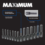 MAXIMUM Hex Impact Socket & Bit Socket Set, 14-pc, SAE/Metric