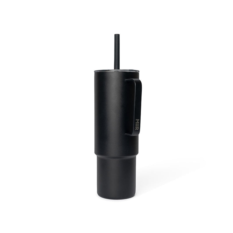 Stainless Steel Insulated All Day Straw Cup with Handle, Black, 32-oz H4