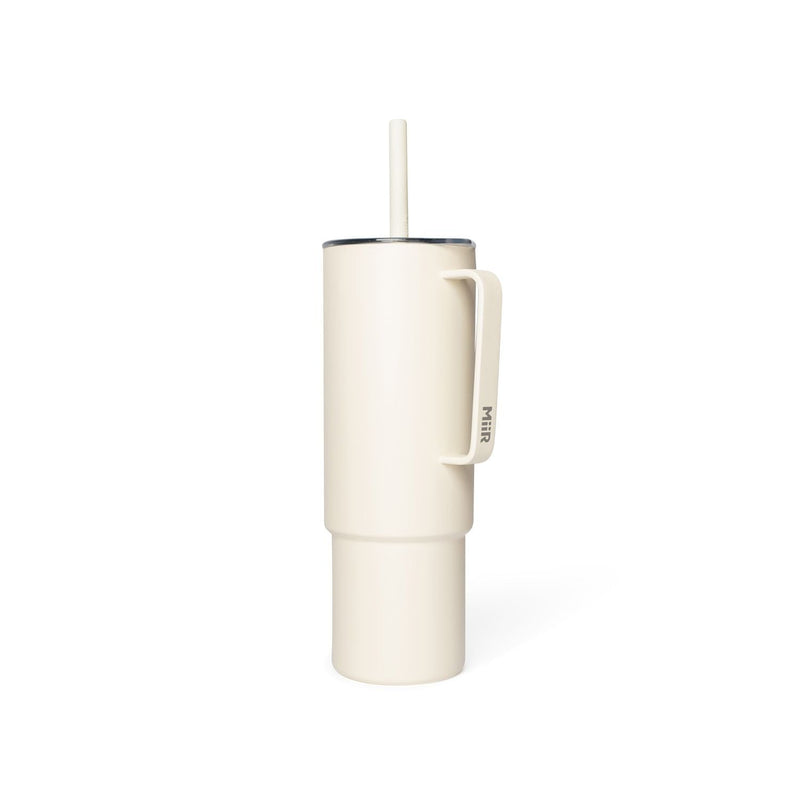 Stainless Steel Insulated All Day Straw Cup with Handle, Sandstone White, 32-oz C0