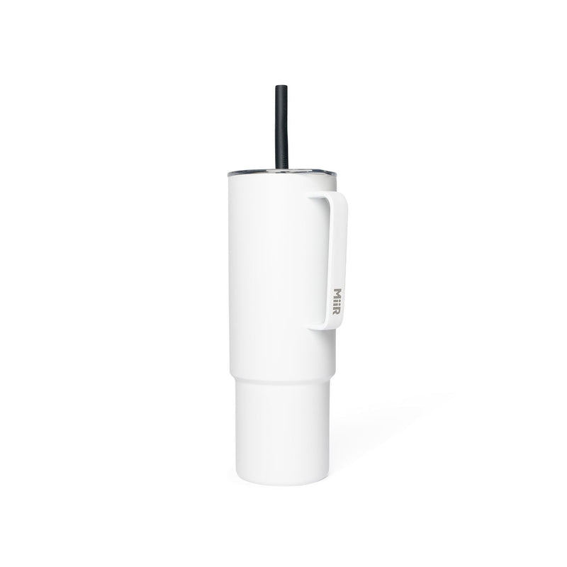 Stainless Steel Insulated All Day Straw Cup with Handle, White, 32-oz U4