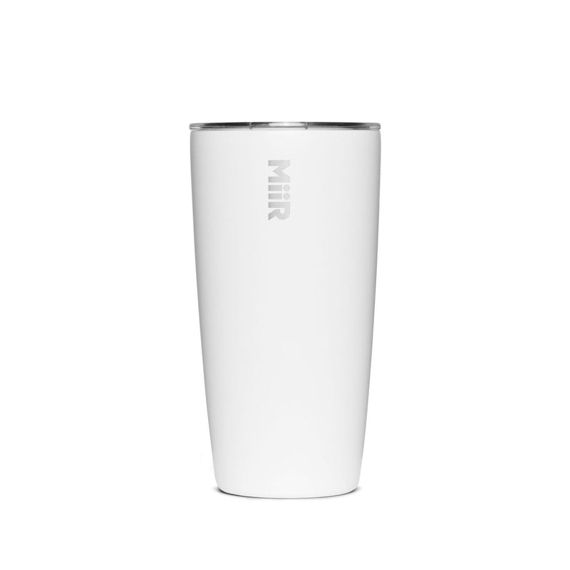 Stainless Steel Insulated Travel Tumbler with Press-Fit Slide Lid, White, 16-oz S9
