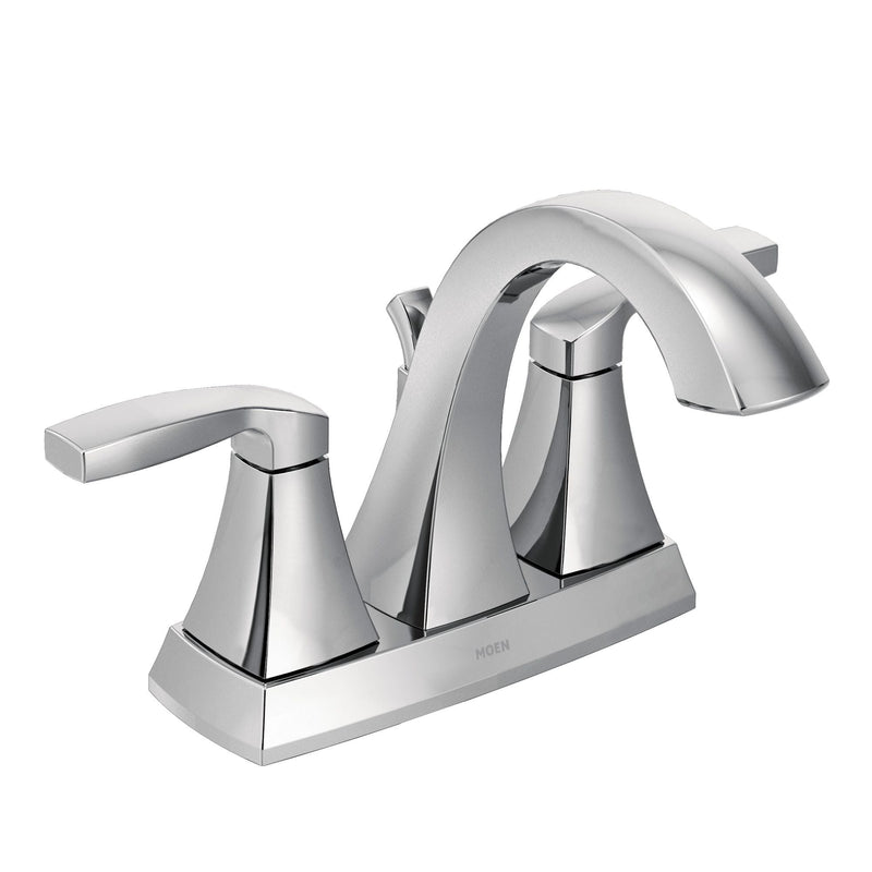 Voss Double Handle High Arc 4-in Centerset Bathroom Sink Faucet, Chrome M1