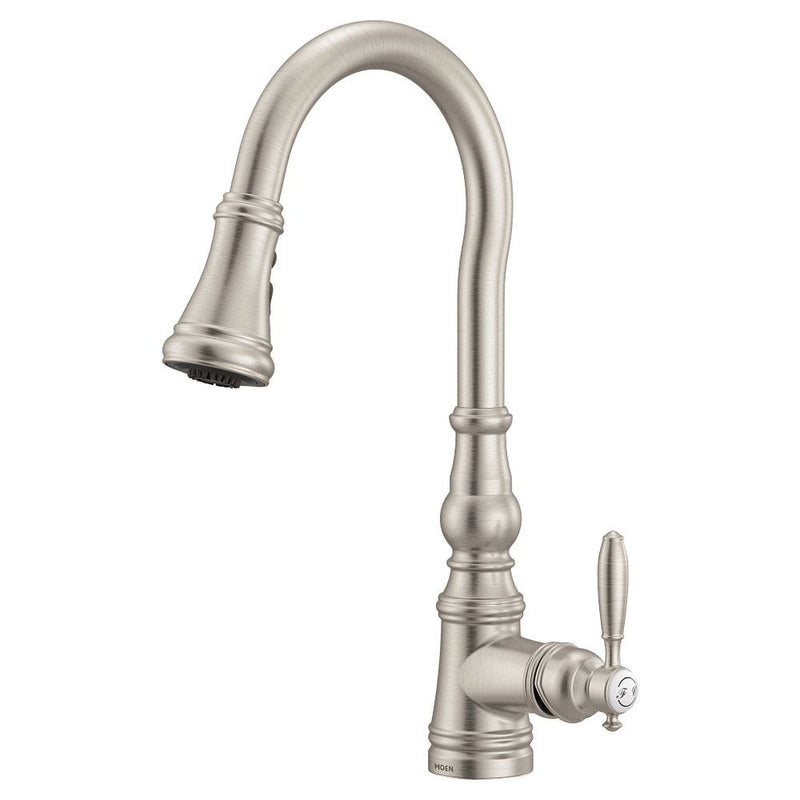 Weymouth Single Handle High Arc Pull Down Spot-Resist Sprayer Kitchen Faucet with Power Boost, Stainless Steel N3