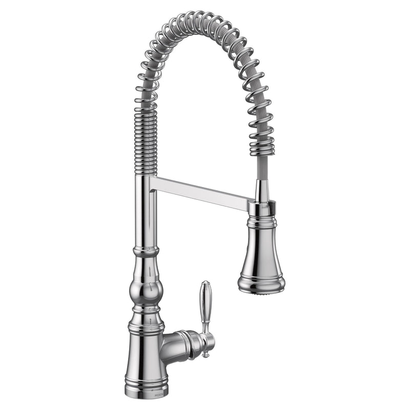 Weymouth Single Handle Pull Down Sprayer Kitchen Faucet with Power Clean, Chrome D2