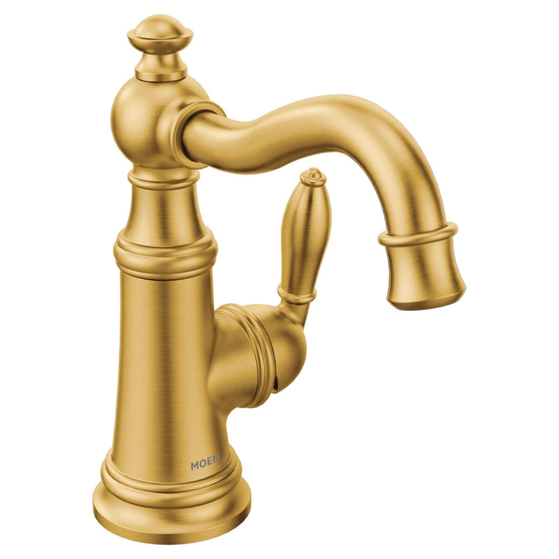 Weymouth Single Handle Single Hole Bathroom Sink Faucet, WaterSense Certified, Brushed Gold Q9