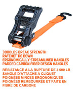 3,000-lb Heavy Duty Ratchet Tie Down Strap, 1.25-in x 14-ft, 4-pk