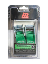 450-lb Light Duty Lashing Straps with Cam Buckle Clasps, Weatherproof, 1-in x 12-ft, 2-pk