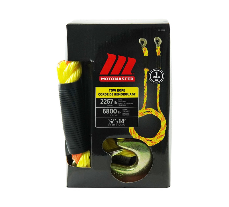 6,800-lb Tow Rope, with Rust-Resistant Hooks, 5/8-in x 14-ft A9